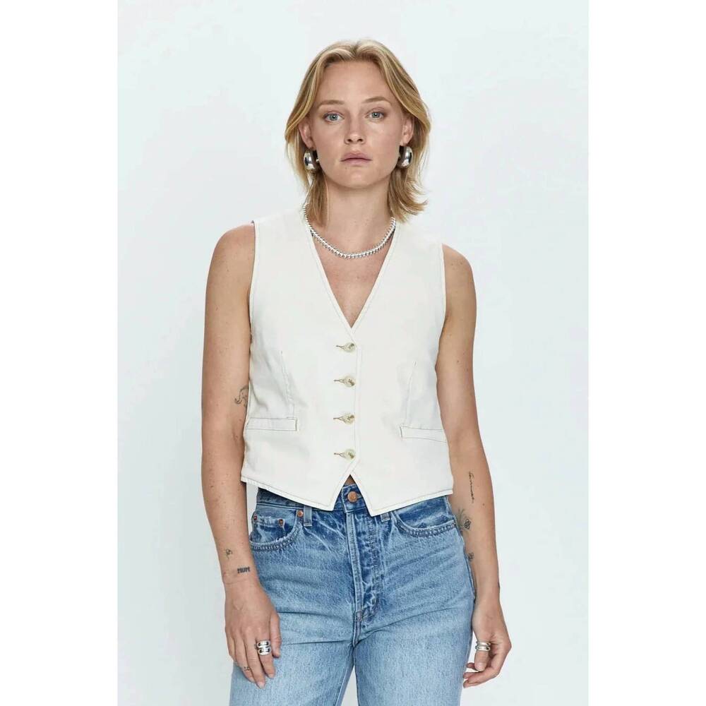 NEW PISTOLA vero fitted vest in ecru